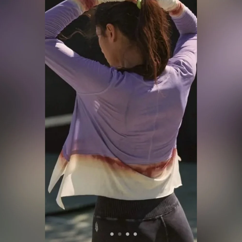 Free people movement active ombré tempo long sleeve purple size s NEW - Picture 3 of 3